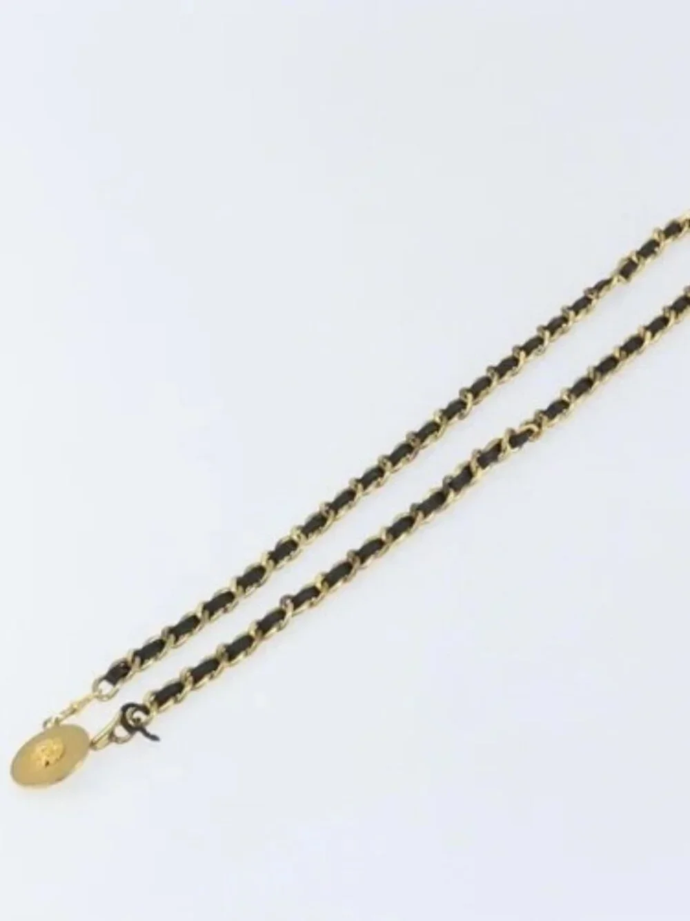 CHANEL Chain Belt metal Gold CC Auth bs32091
